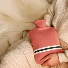 Durable Hot Water Bottle with Knitted Cover for Pain Relief