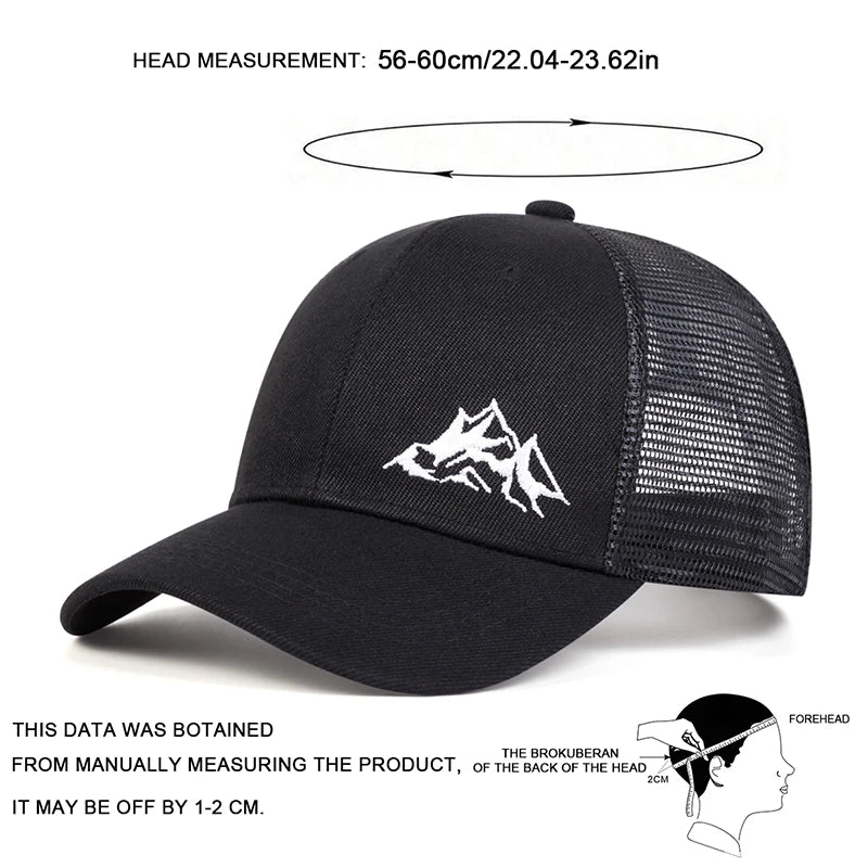 Unisex Mountains Embroidery Baseball Hat for Outdoor Fun