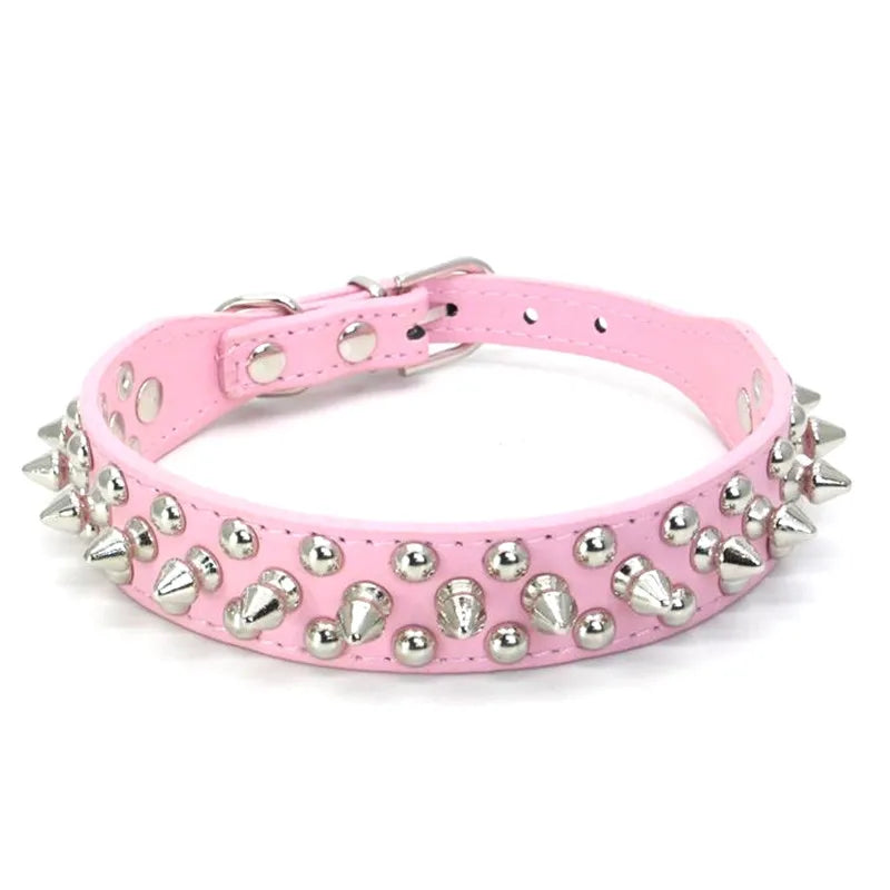 Quality Leather Dog Anti Bite Rivet Collar And Leash Set - Arthur's Wellness Emporium
