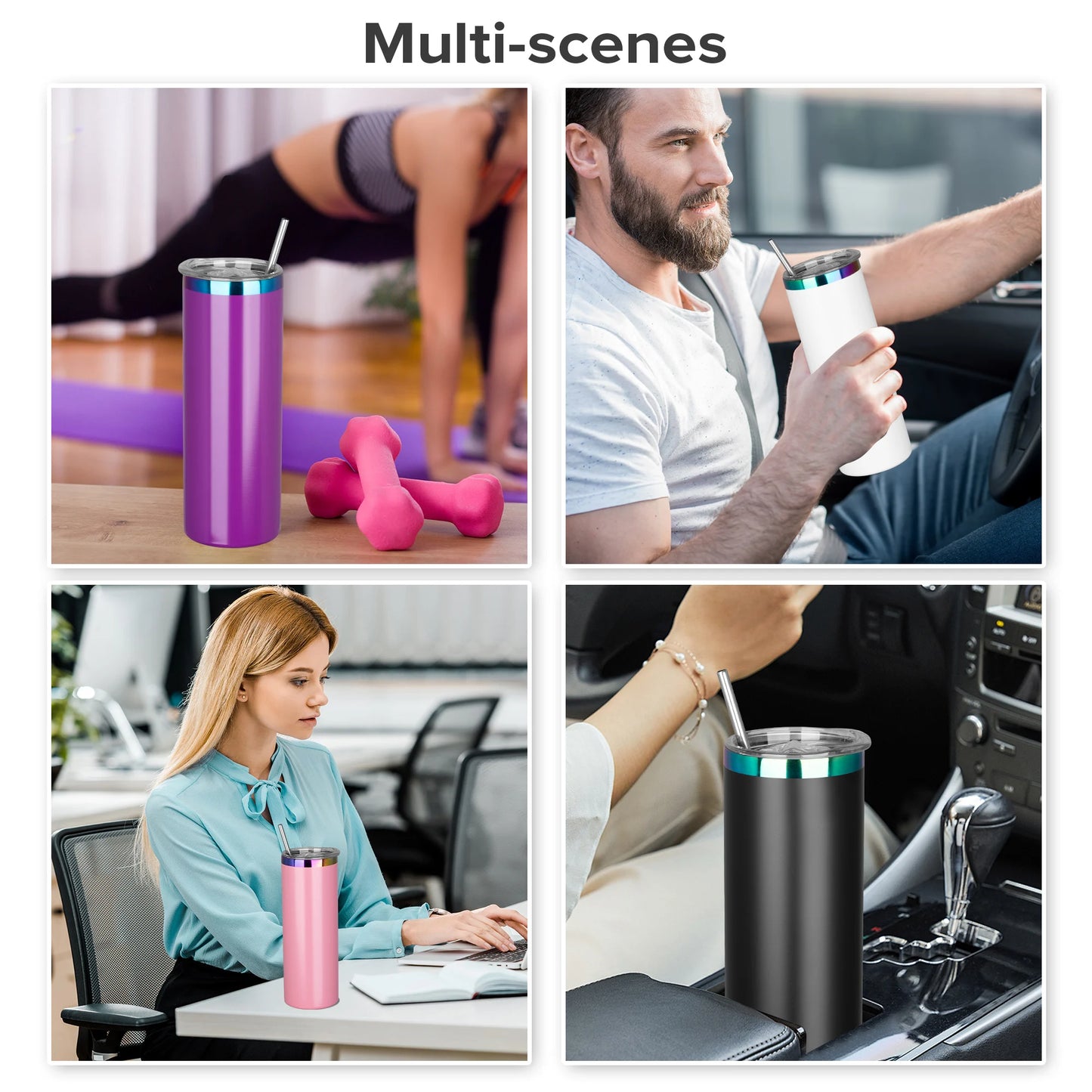 25 Pack 20OZ Powder Coated Vacuum Tumblers in Stylish Colors