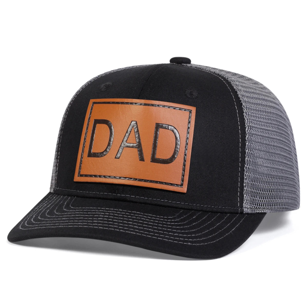 Unisex Dad Leather Patch Mesh Baseball Cap Adjustable - Arthur's Wellness Emporium