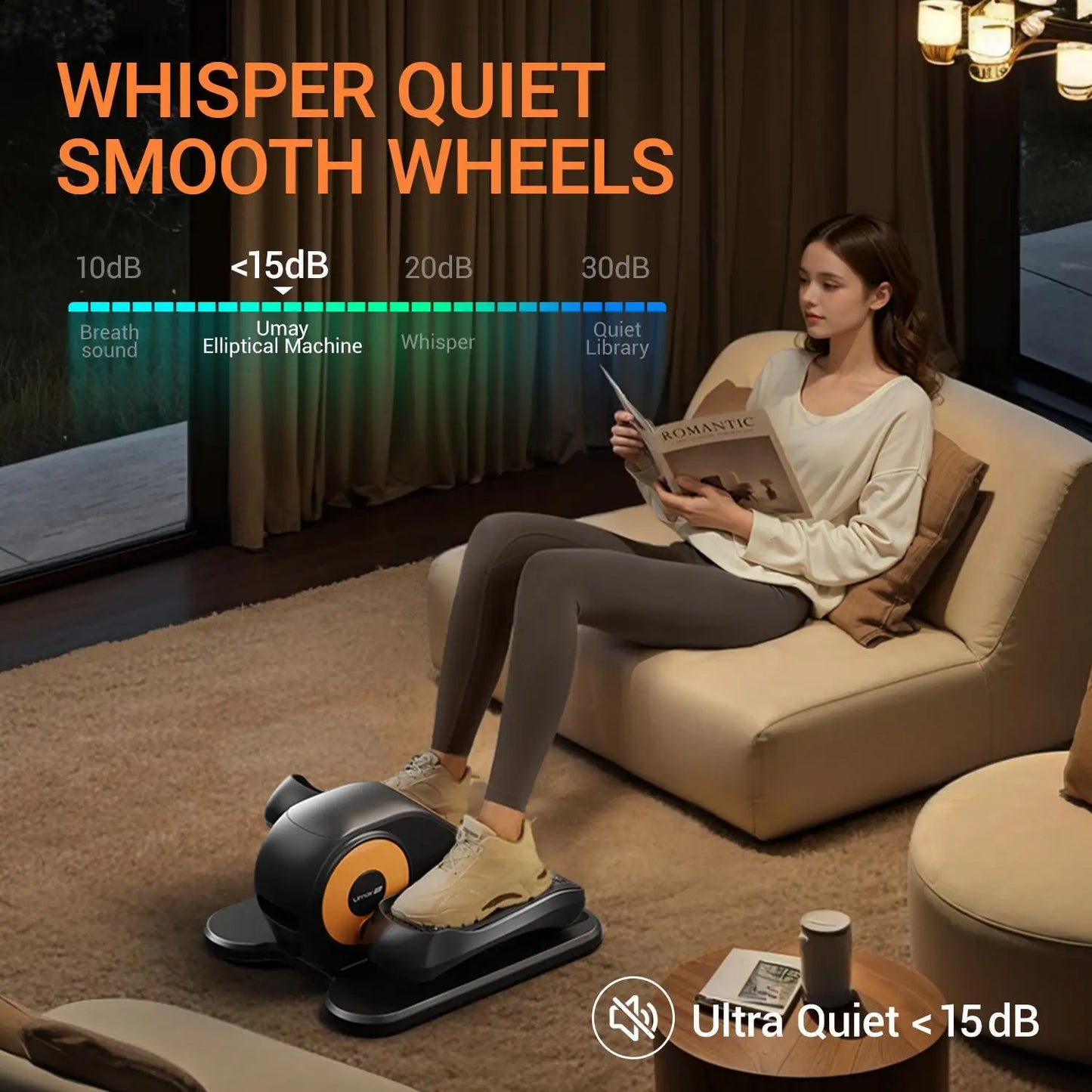 Quiet Portable Under Desk Elliptical For Seniors Exerciser
