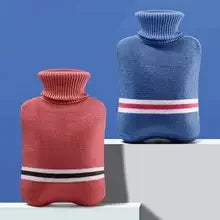Durable Hot Water Bottle with Knitted Cover for Pain Relief