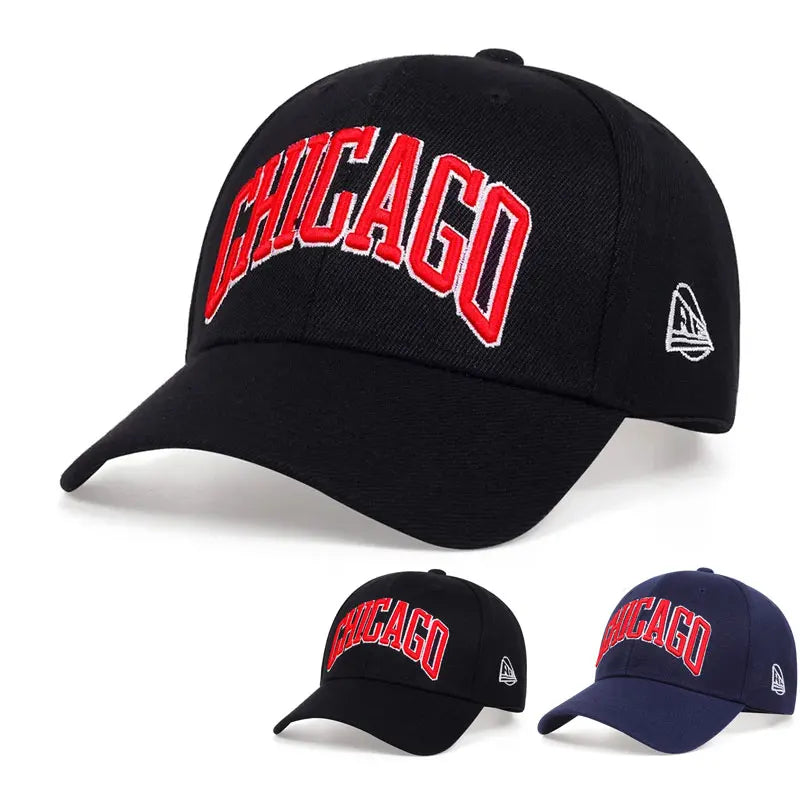 Unisex Chicago Letter Embroidery Baseball Cap for All Seasons