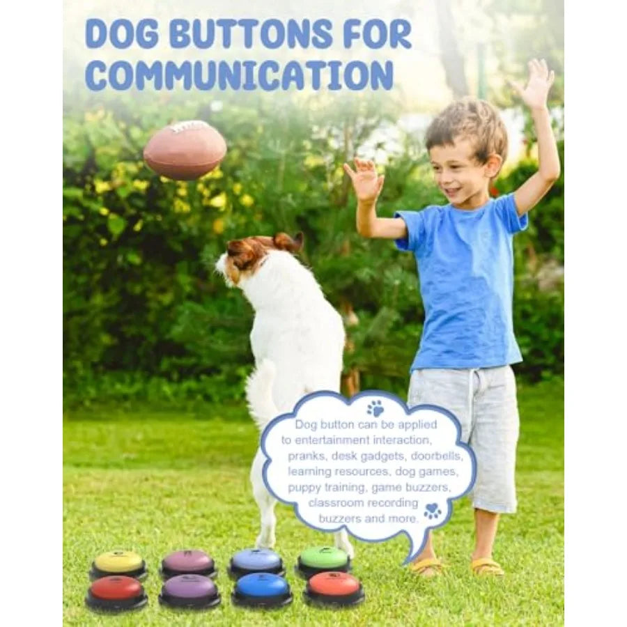 Dog Talking Button Set 8 Recordable Voice Commands For Training - Arthur's Wellness Emporium