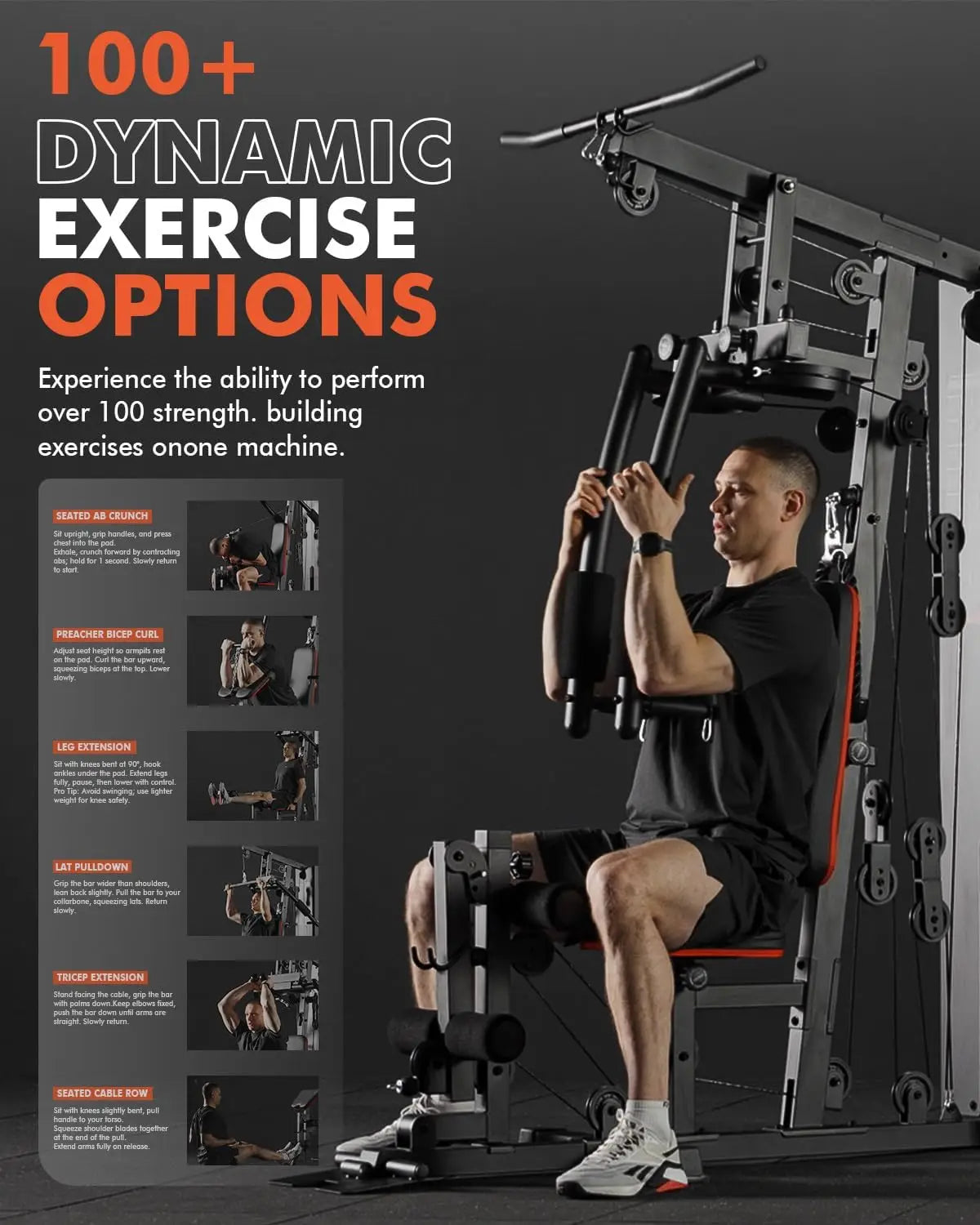Multifunctional Home Gym with 150LBS Weight Stack