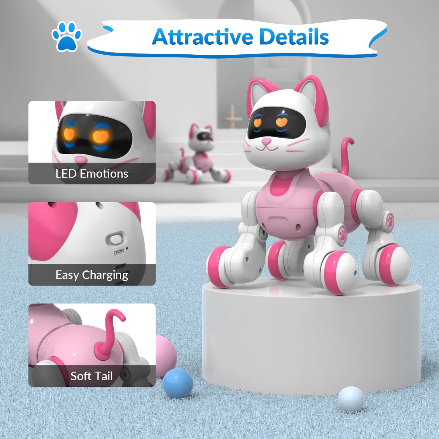 Programmable Remote Control Robot Cat For Kids With Touch Sensing