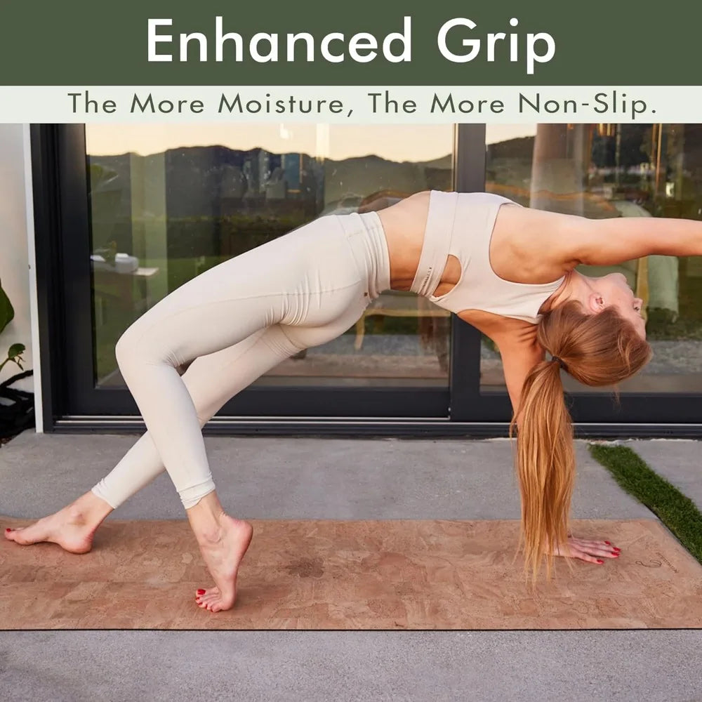 Eco-Friendly Non-Toxic Cork Yoga Mat for Hot Yoga