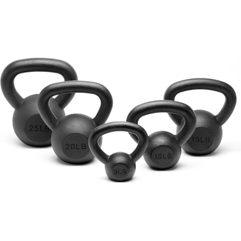 Premium Solid Cast Iron Kettlebell Weight Set 5 to 45 Pounds