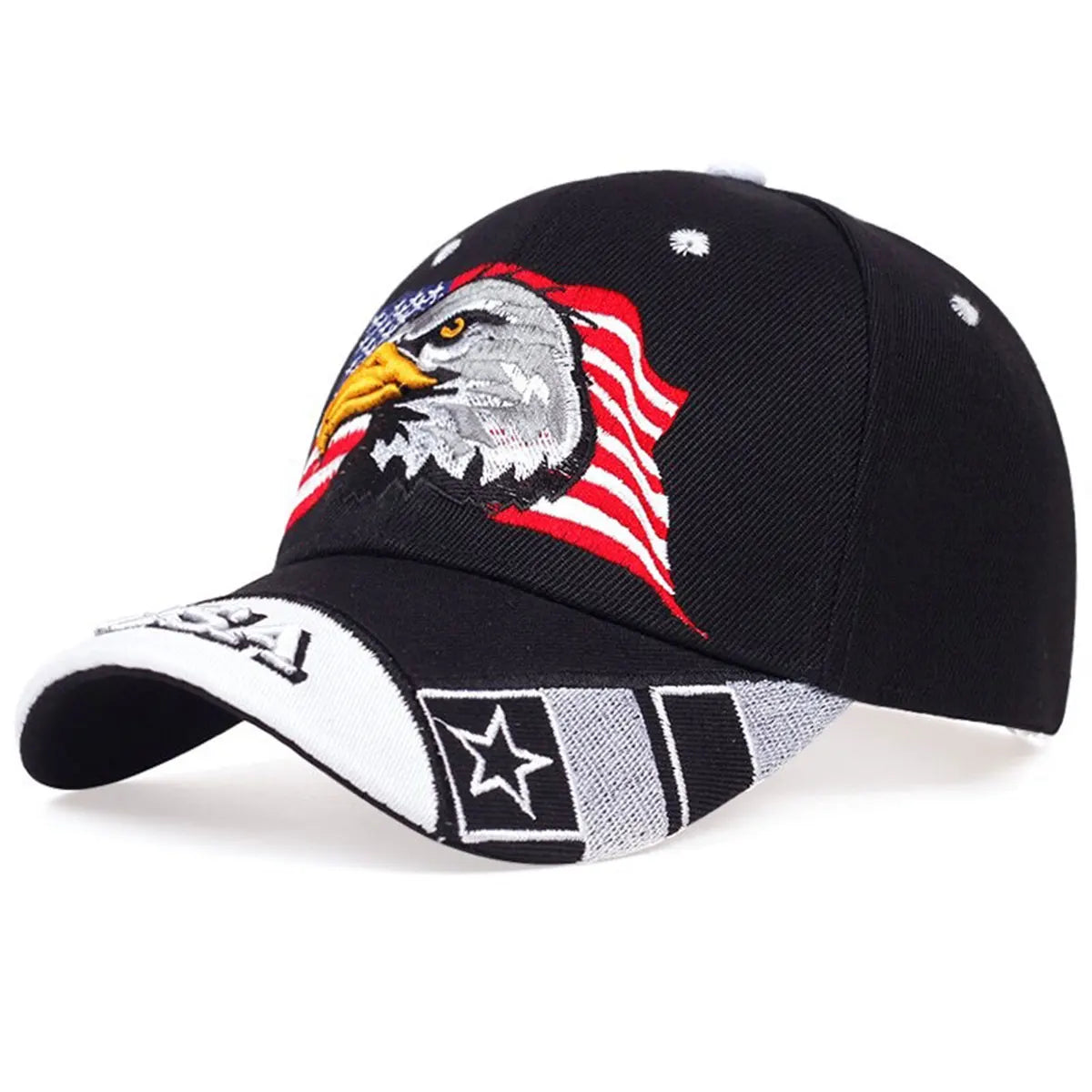 Unisex USA Flag Eagle Embroidery Baseball Cap for All Seasons