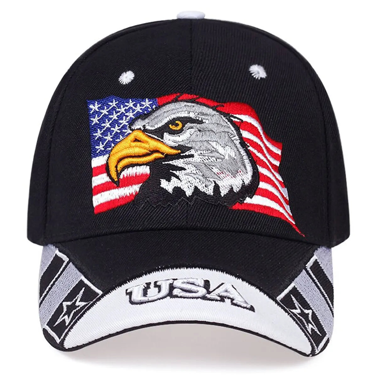 Unisex USA Flag Eagle Embroidery Baseball Cap for All Seasons