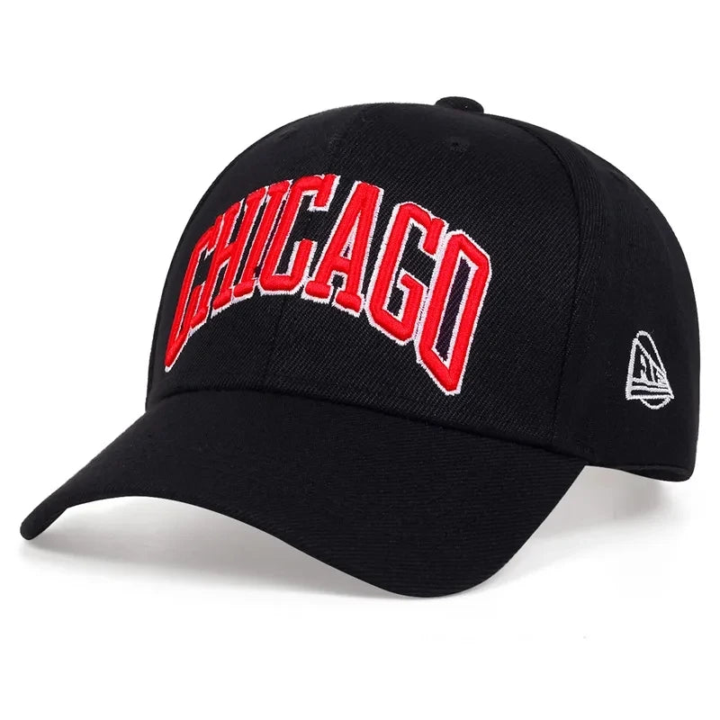 Unisex Chicago Letter Embroidery Baseball Cap for All Seasons