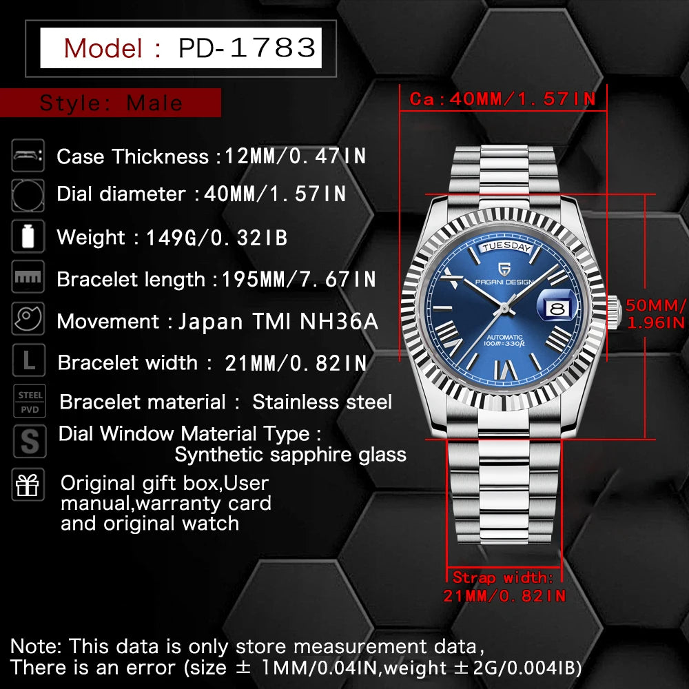 Pagani Design 2025 Luxury Automatic Sports Watch for Men - Arthur's Wellness Emporium