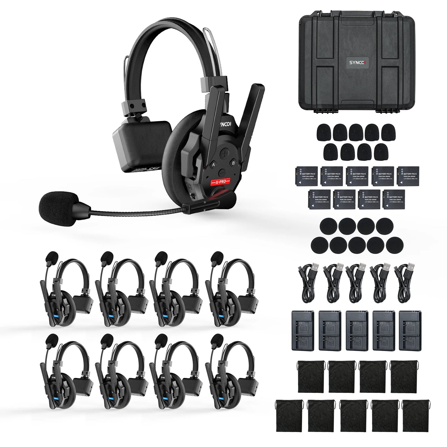SYNCO XTALK XPRO5 Wireless Intercom Headset 2.4GHz Full Duplex - Arthur's Wellness Emporium