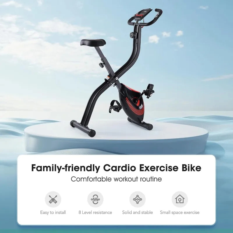 3 In 1 Folding Exercise Bike With 8 Level Resistance LCD