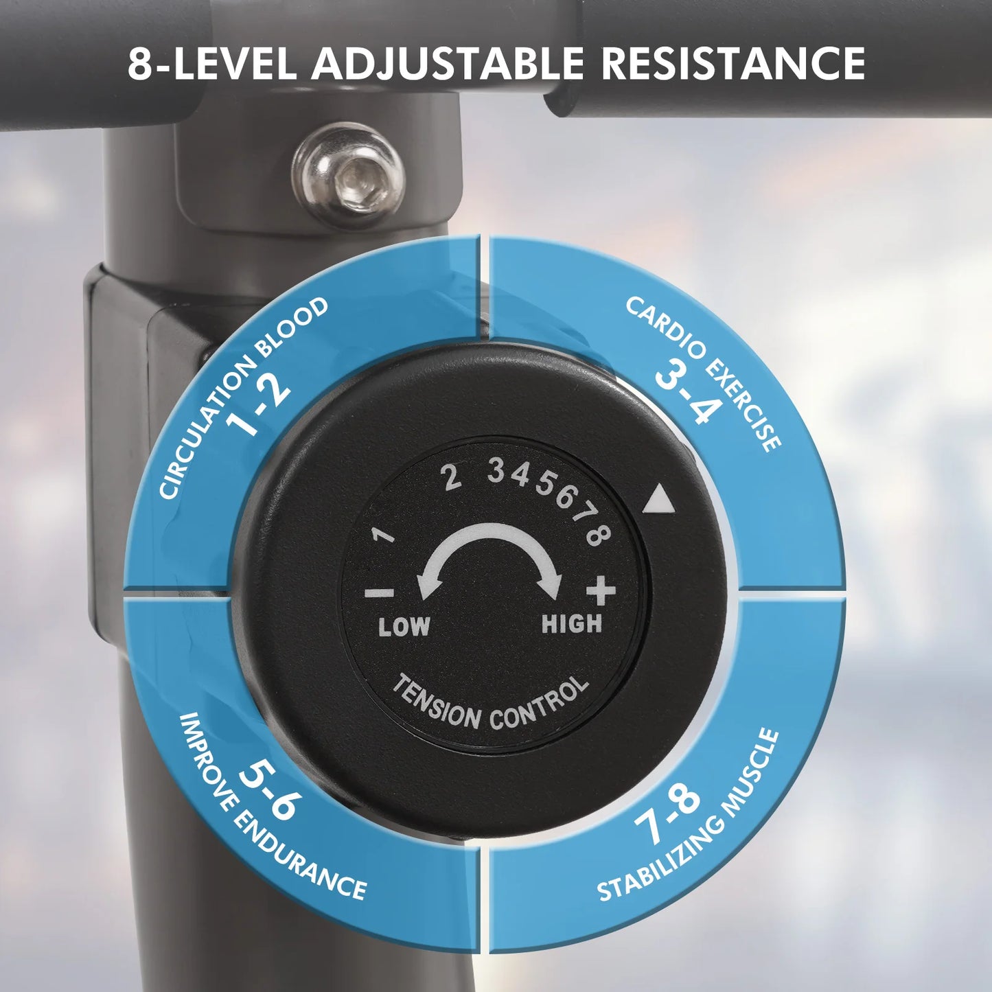 Origin Recumbent Bike Quiet 8 Levels Heart Rate Handle