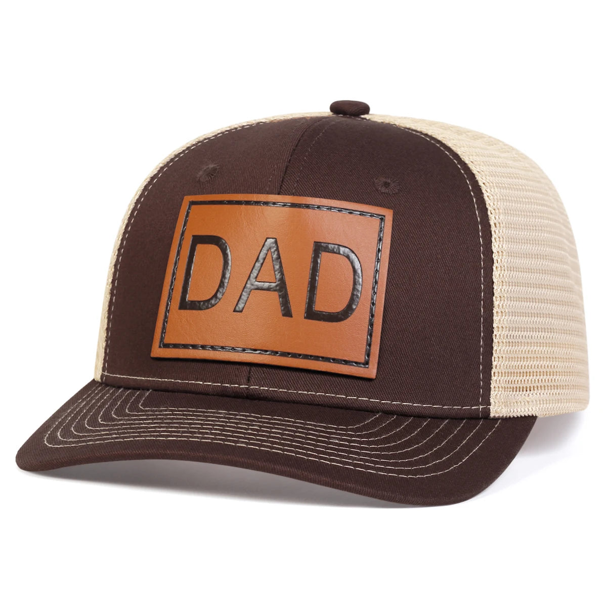Unisex Dad Leather Patch Mesh Baseball Cap Adjustable - Arthur's Wellness Emporium