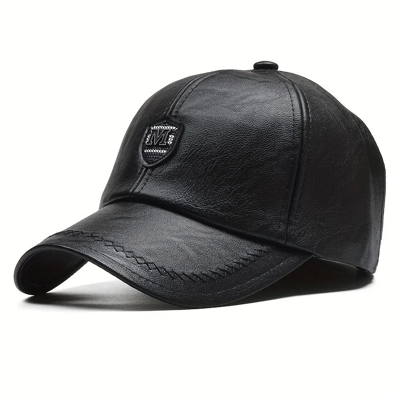 Unisex PU Leather Baseball Cap Adjustable Outdoor Hat