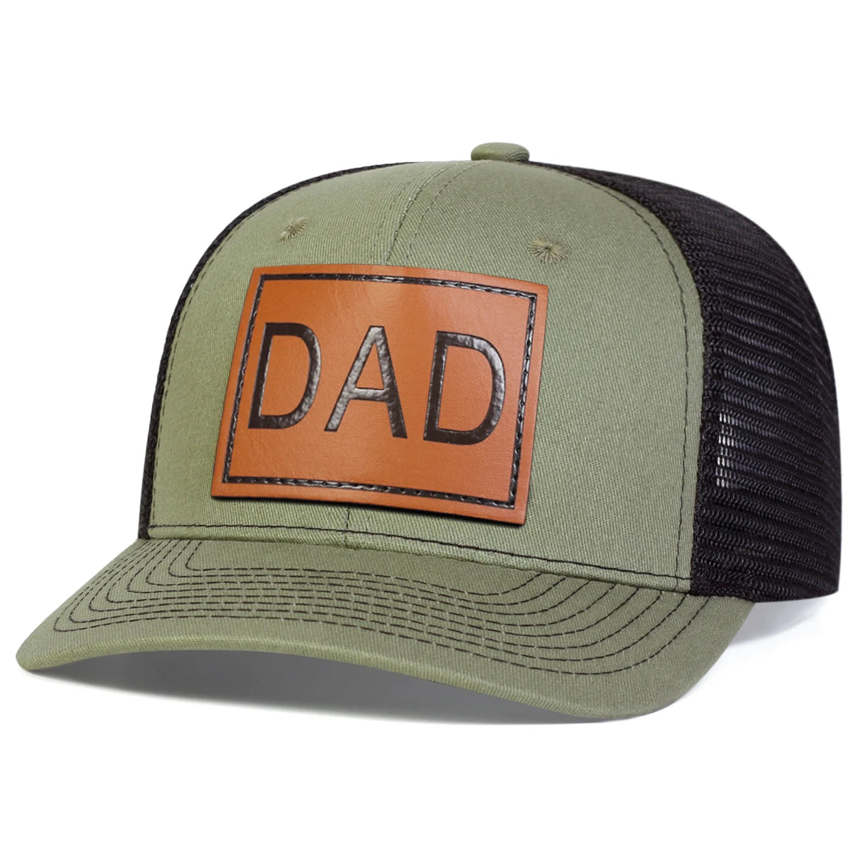 Unisex Dad Leather Patch Mesh Baseball Cap Adjustable - Arthur's Wellness Emporium