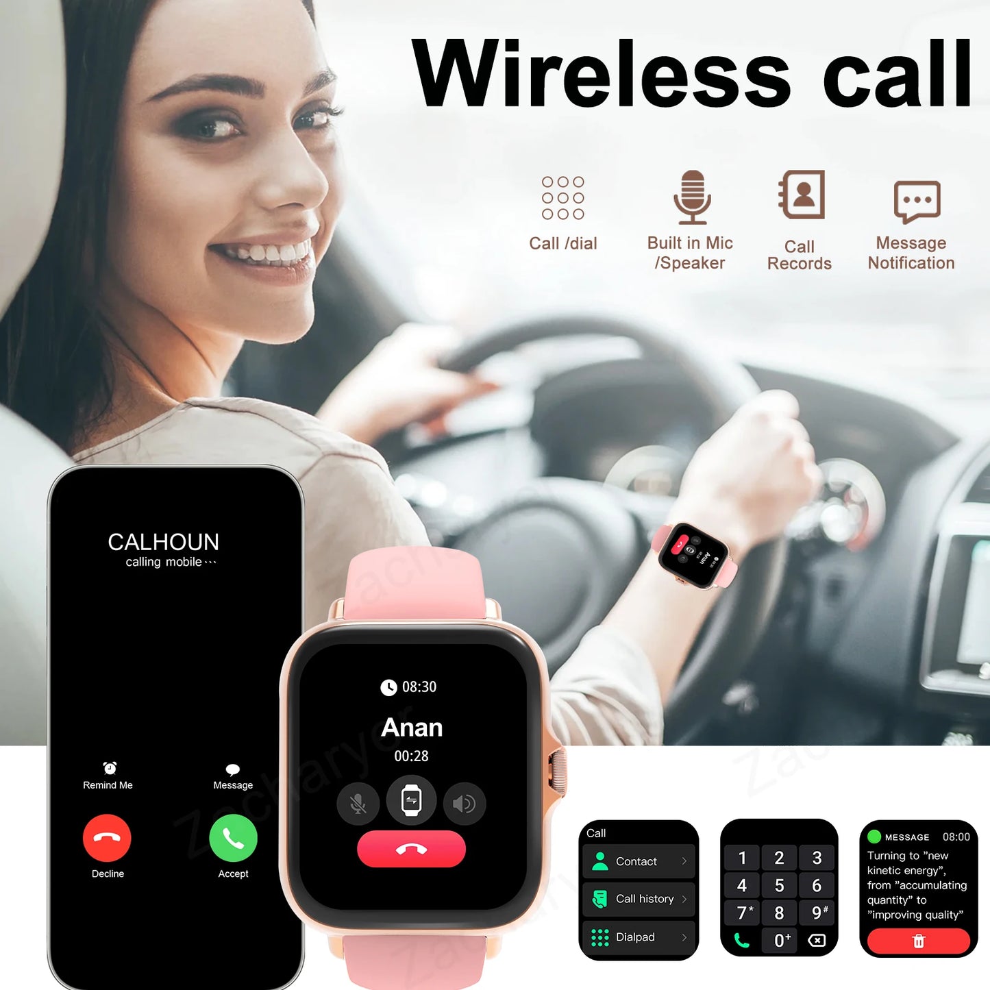 Smart Sports Watch Bluetooth Fitness Tracker for Android iPhone