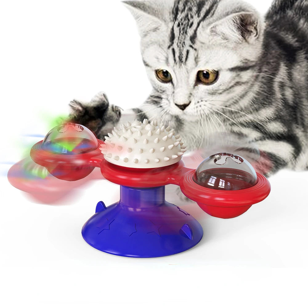 Windmill Interactive Cat Toy Puzzle Turntable for Cats and Kittens