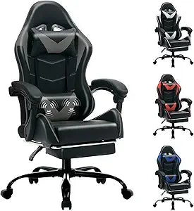 Racing Style Gaming Chair with RGB Lights and Lumbar Support