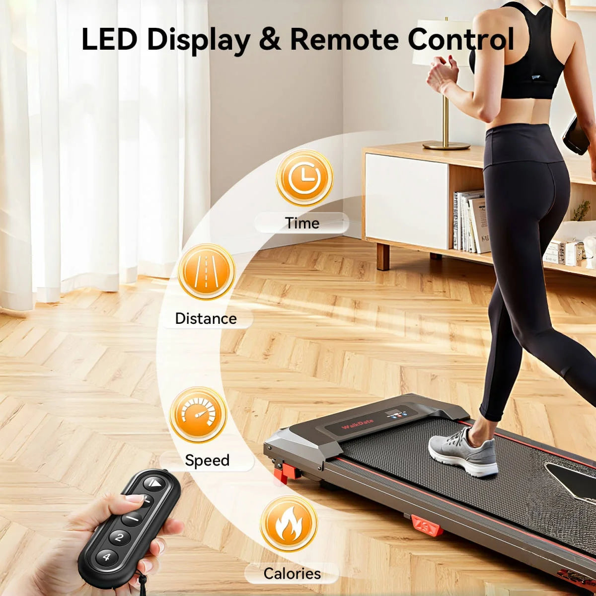 Driving Electric Treadmill Walking Pad 8 Km Hour With LCD