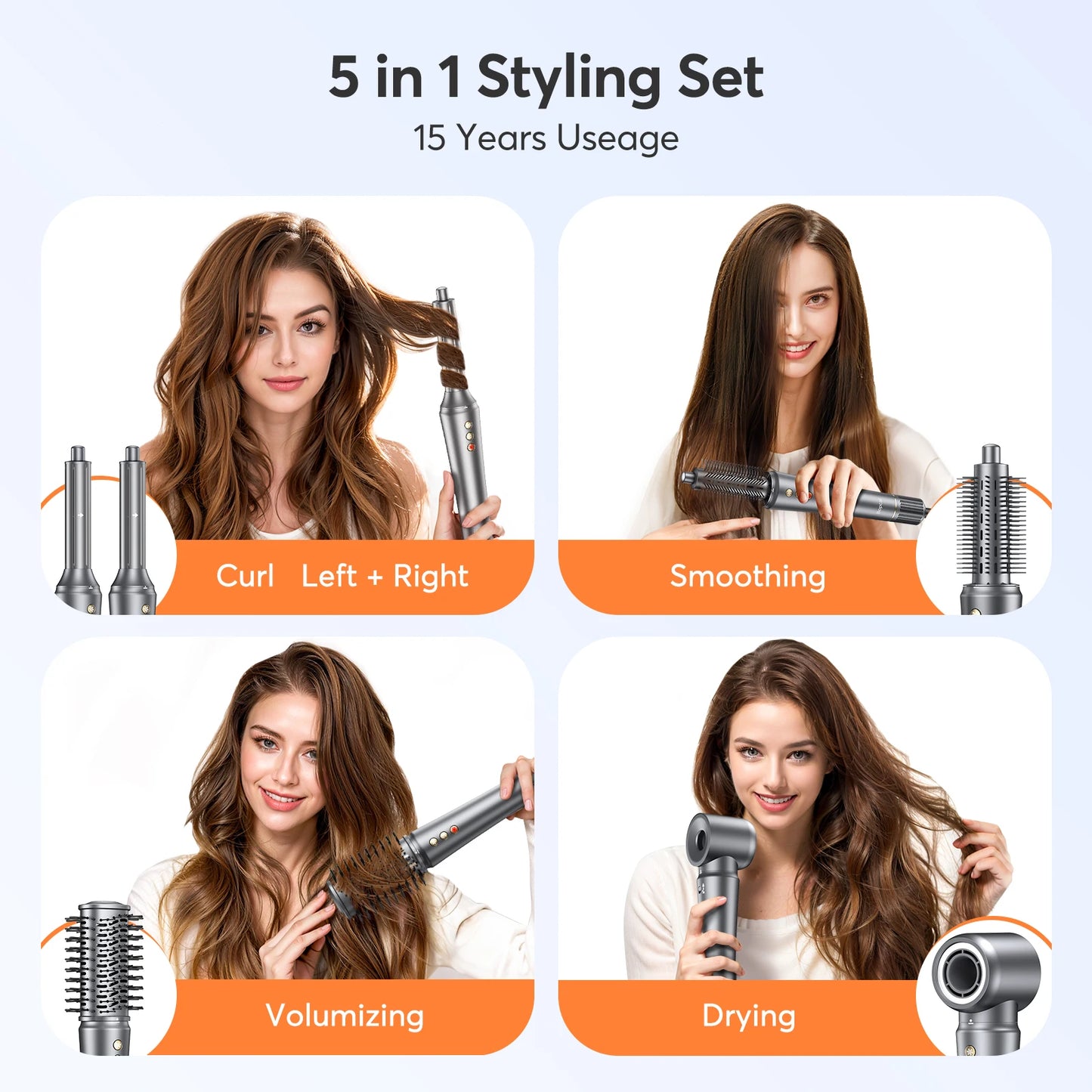 Bopcal 5 In 1 Hair Dryer And Curling Iron Styling Tool