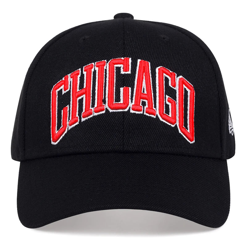 Unisex Chicago Letter Embroidery Baseball Cap for All Seasons
