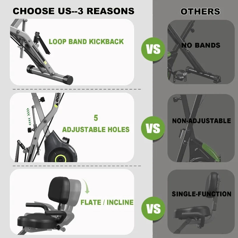 5 In 1 Folding Exercise Bike With Magnetic Resistance