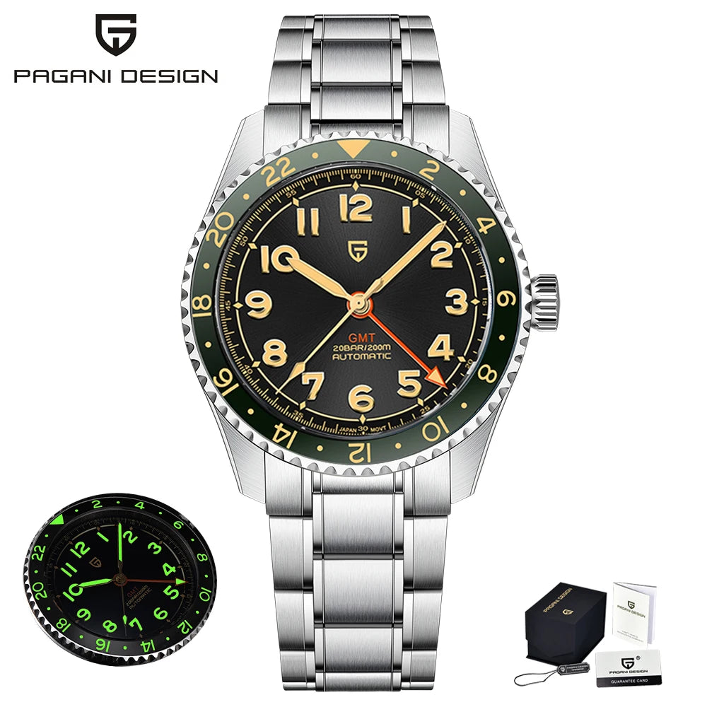 Pagani Design NH34 GMT Automatic Stainless Steel Mens Watch