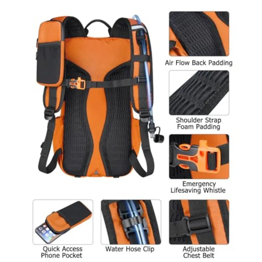 Hydration Backpack With Bladder Lightweight Hiking Pack For Outdoors - Arthur's Wellness Emporium
