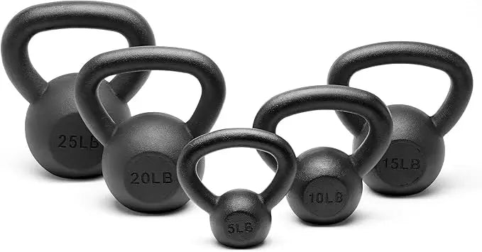 Premium Solid Cast Iron Kettlebell Weight Set 5 to 45 Pounds