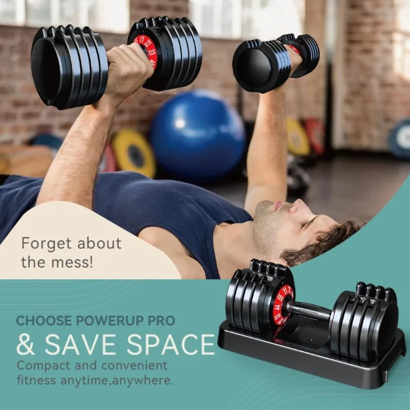 Adjustable Dumbbells Set 25 55 Lbs With Anti Slip Handle