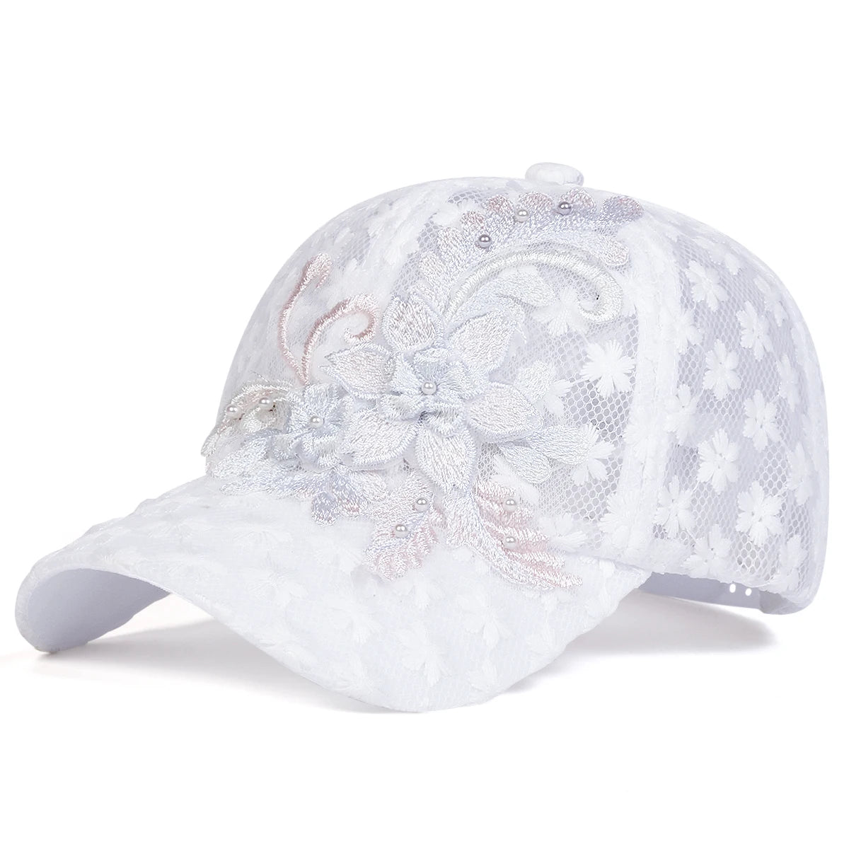 Unisex Lace Flower Baseball Cap Adjustable Sunscreen - Arthur's Wellness Emporium