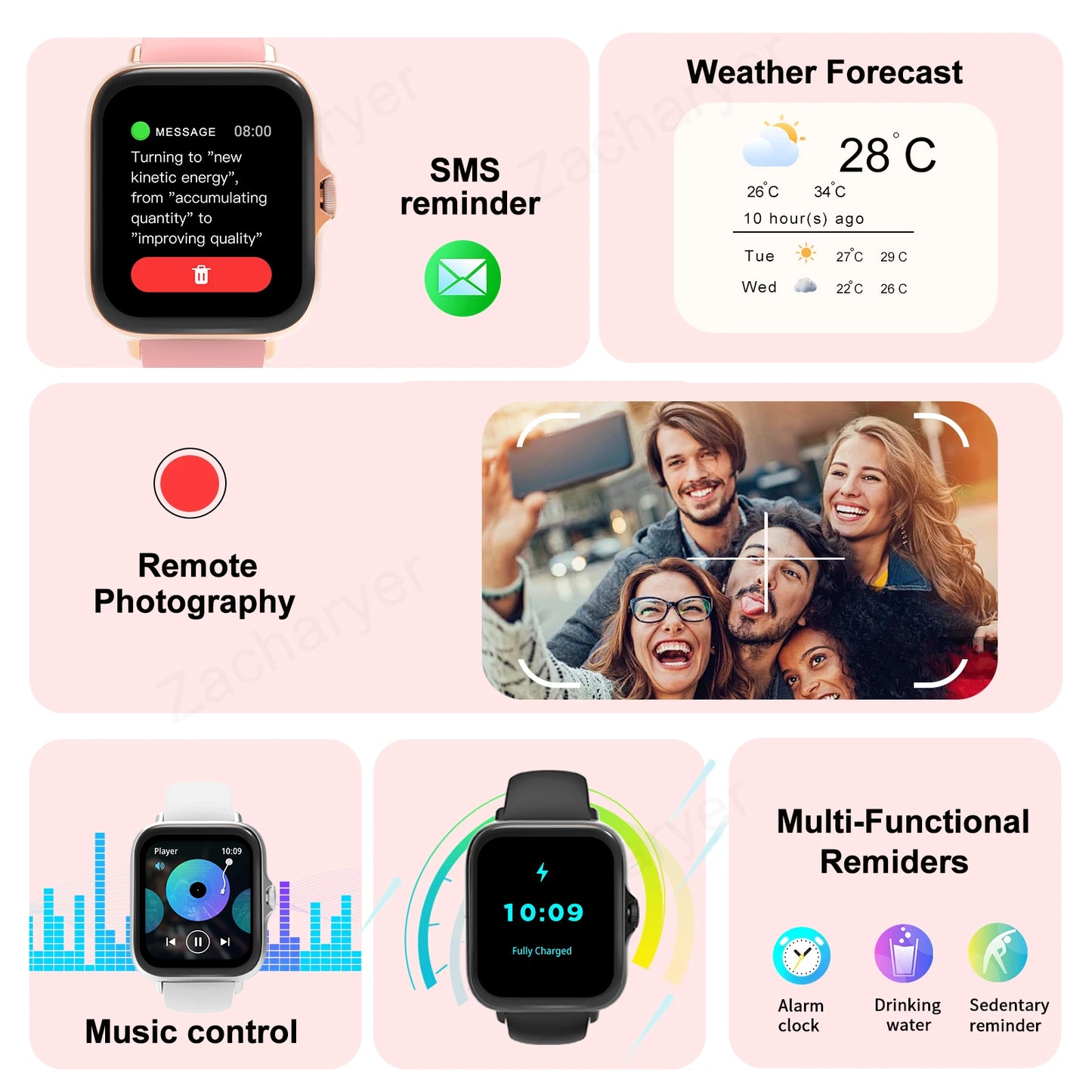 Smart Sports Watch Bluetooth Fitness Tracker for Android iPhone