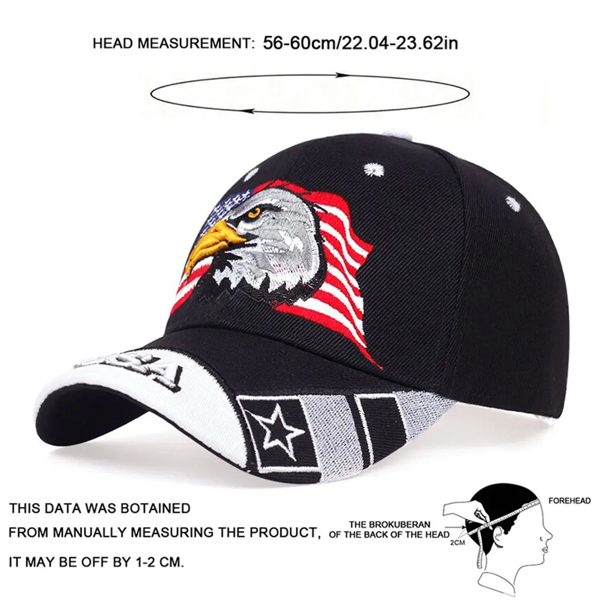 Unisex USA Flag Eagle Embroidery Baseball Cap for All Seasons