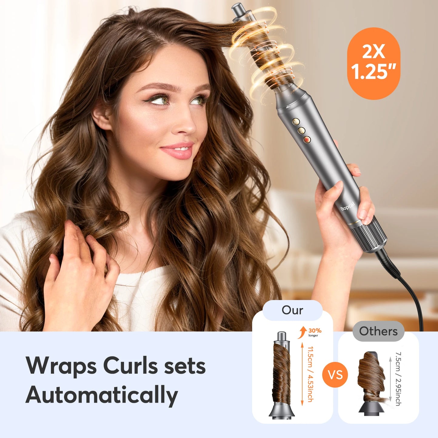 Bopcal 5 In 1 Hair Dryer And Curling Iron Styling Tool