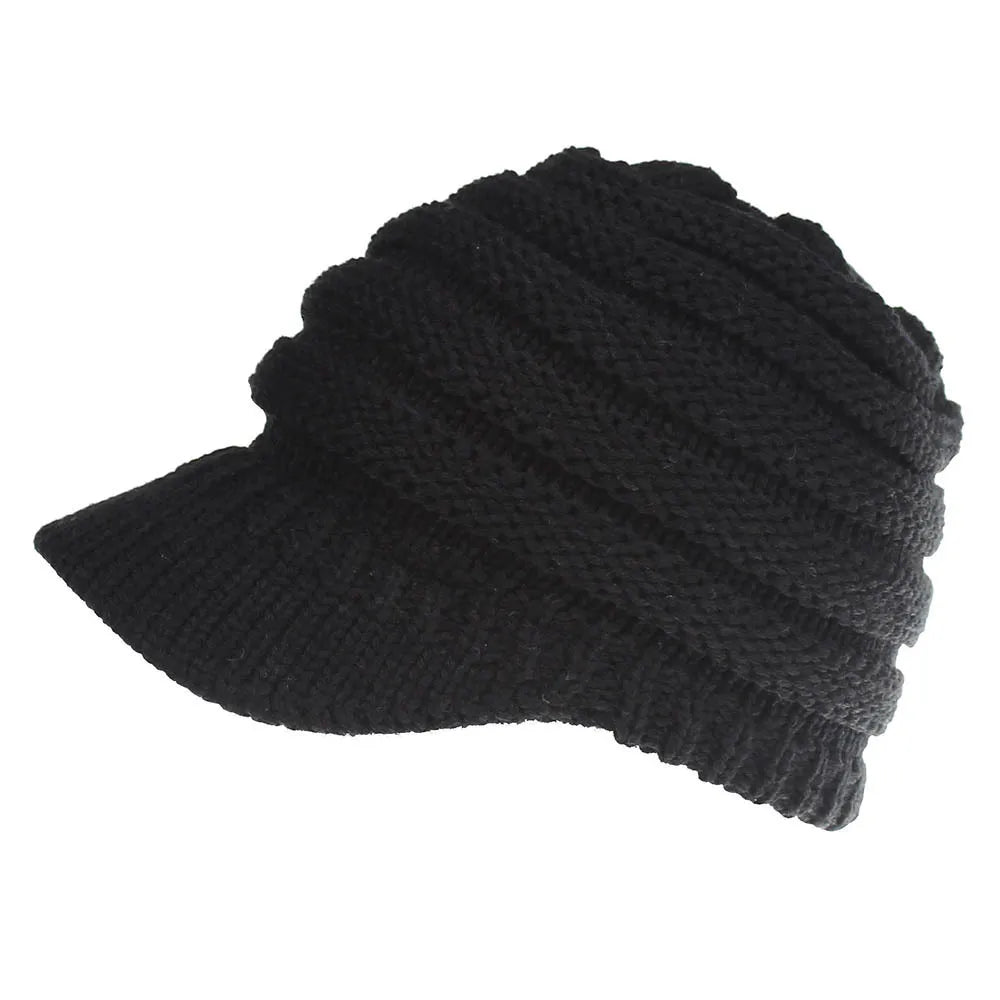 Thermal Ponytail Hat For Women Hollow Brim Baseball Cap Autumn Winter