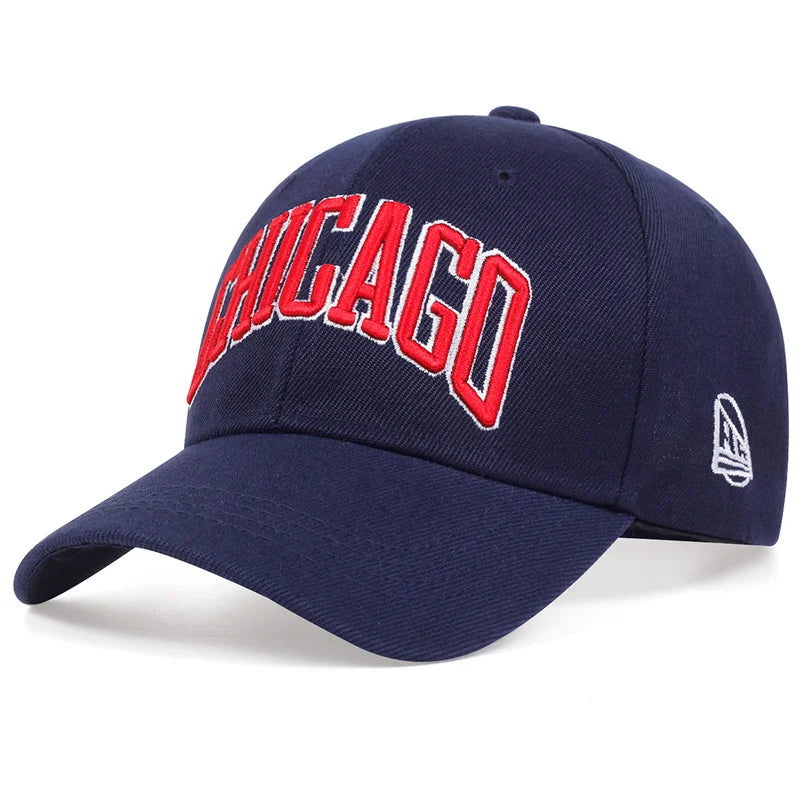 Unisex Chicago Letter Embroidery Baseball Cap for All Seasons