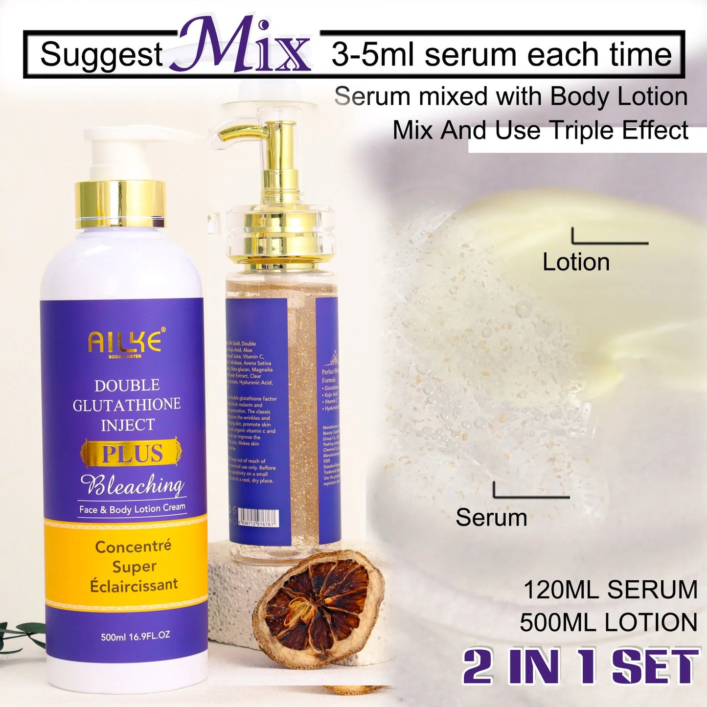 AILKE Glutathione Body Lotion for Even Skin Tone