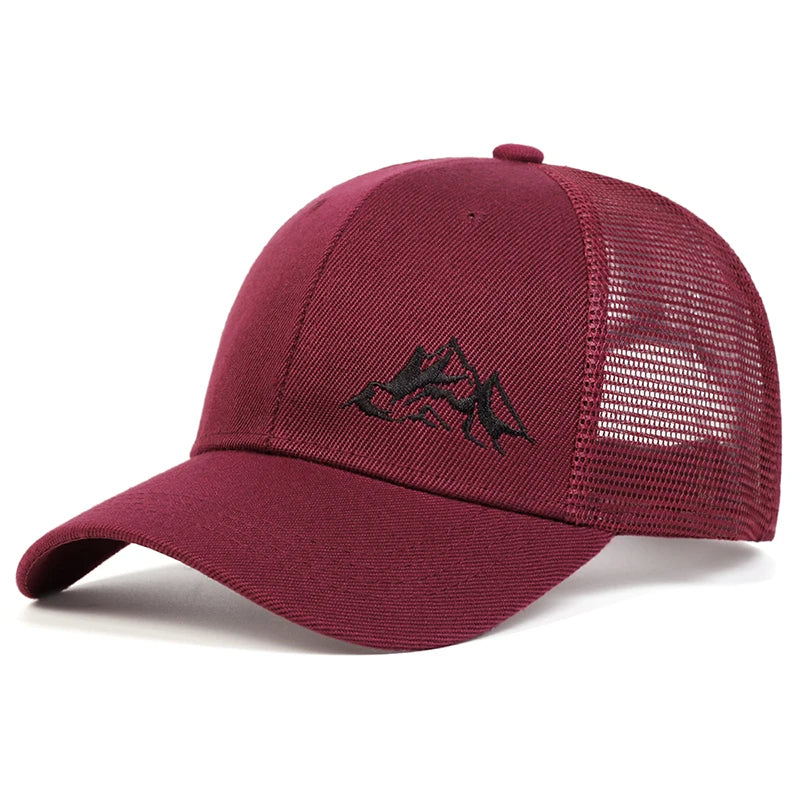 Unisex Mountains Embroidery Baseball Hat for Outdoor Fun