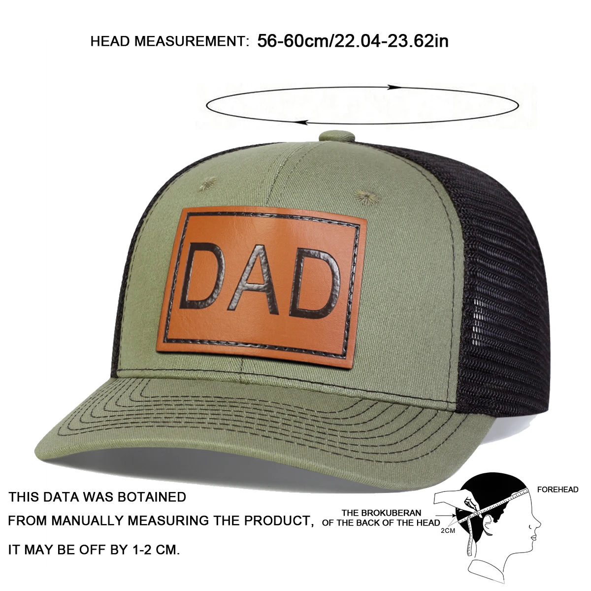 Unisex Dad Leather Patch Mesh Baseball Cap Adjustable - Arthur's Wellness Emporium