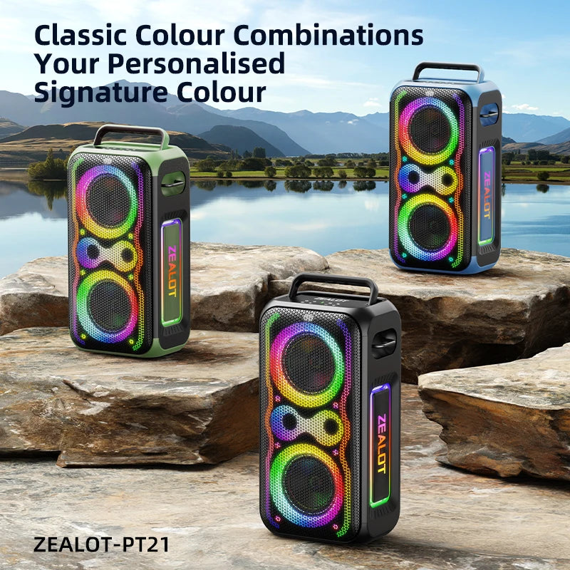 ZEALOT PT21 200W Portable Bluetooth Speaker Subwoofer Bass Boost - Arthur's Wellness Emporium