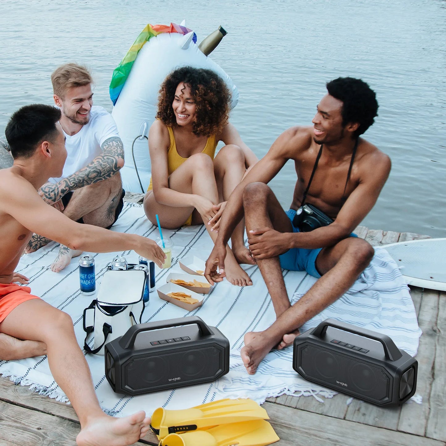 W-King 80W Portable Bluetooth Speaker Outdoor IPX6 Bass Boost - Arthur's Wellness Emporium
