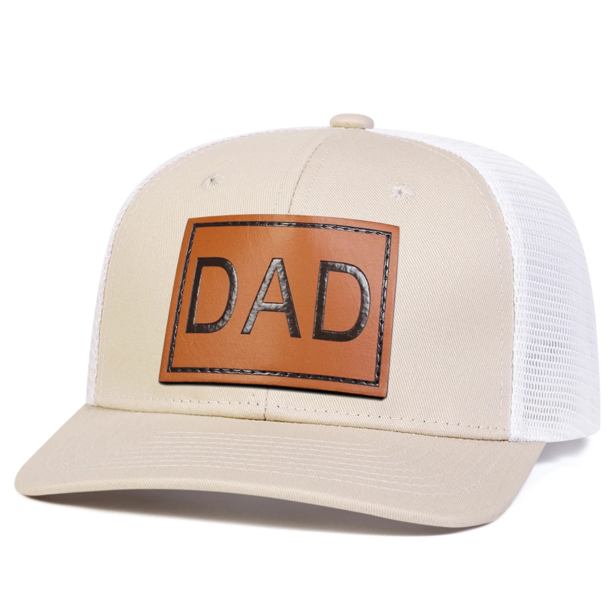 Unisex Dad Leather Patch Mesh Baseball Cap Adjustable - Arthur's Wellness Emporium
