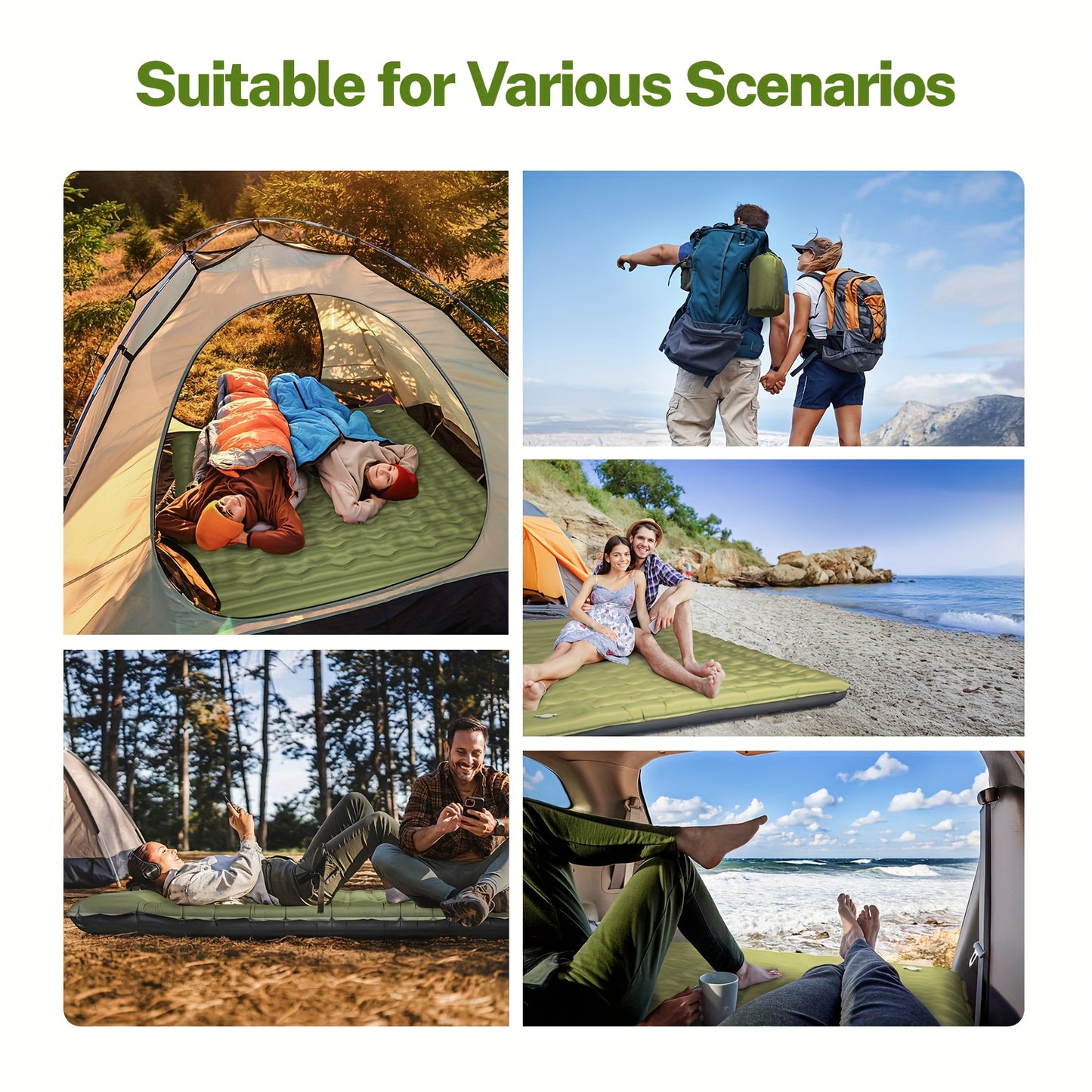 Self Inflating Sleeping Pad For Two With Built In Pump - Arthur's Wellness Emporium