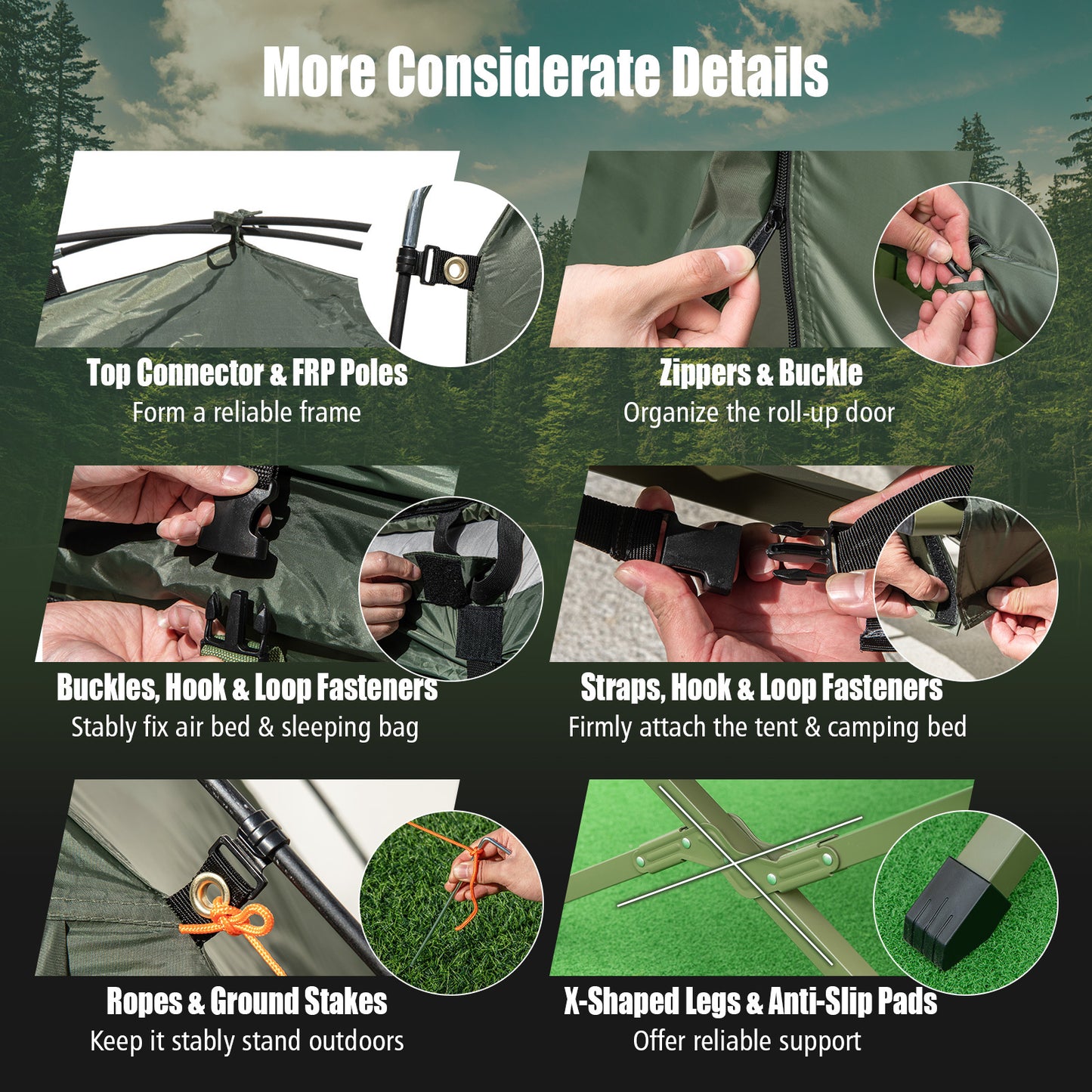 Multigot Outdoor Foldable Camping Tent Cot Five In One Pad - Arthur's Wellness Emporium