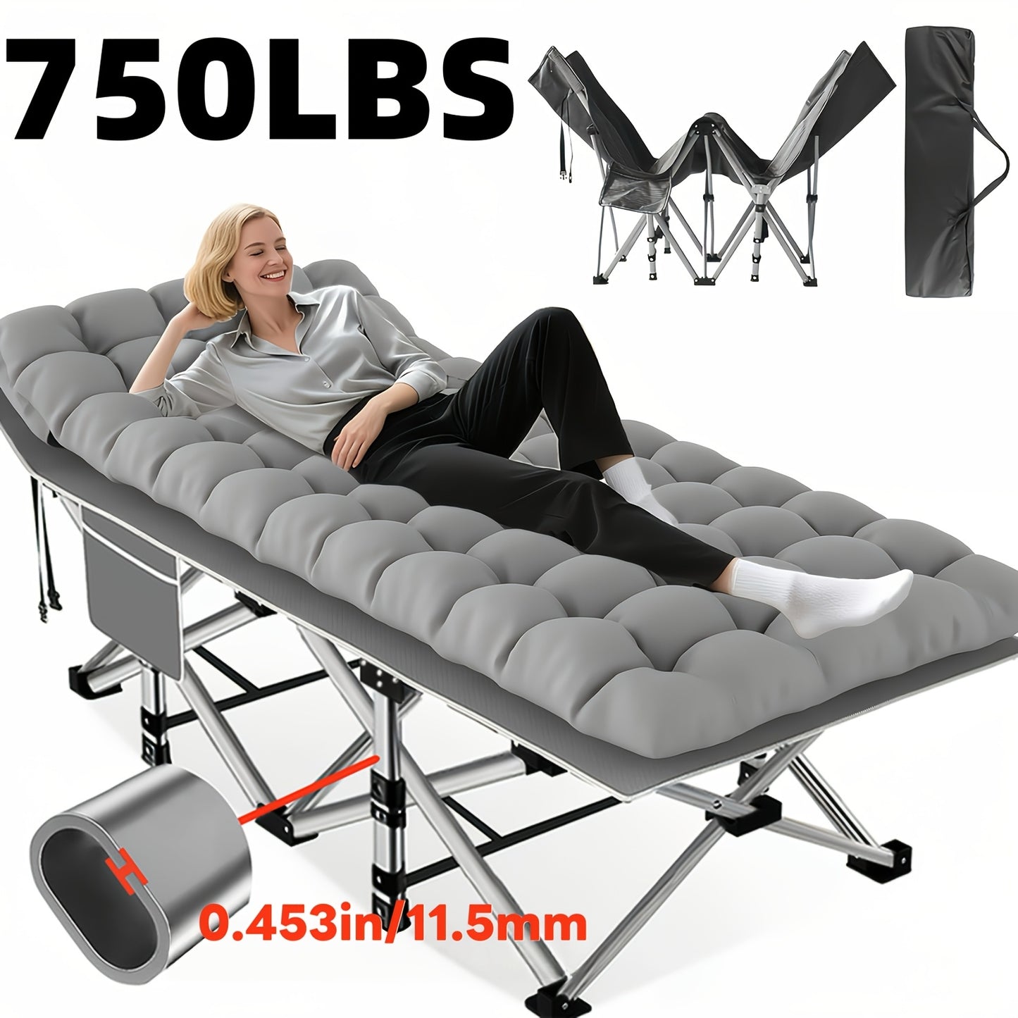 DEYUI Folding Bed With Mattress For Camping And Guests - Arthur's Wellness Emporium