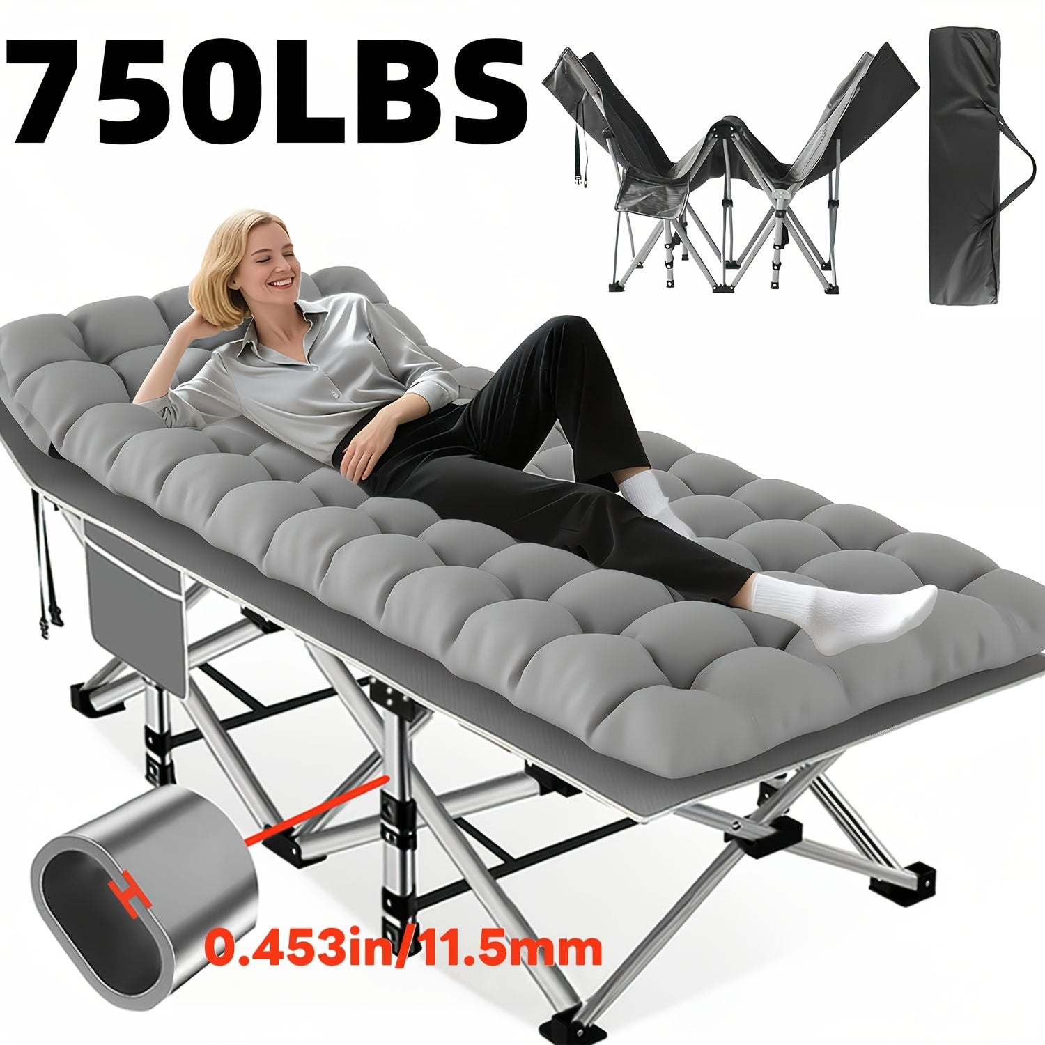 DEYUI Folding Bed With Mattress For Camping And Guests - Arthur's Wellness Emporium